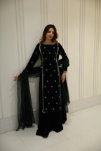 EMBELLISHED LONG KURTA WITH GHARARA