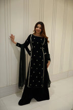 EMBELLISHED LONG KURTA WITH GHARARA